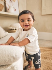 Grey/White Palm Top and Shorts Baby Set (0mths-2yrs) - Image 4 of 16