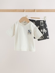 Grey/White Palm Top and Shorts Baby Set (0mths-2yrs) - Image 5 of 16