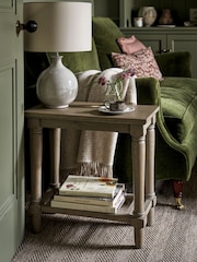 Cotswold Company Smoked Elkstone Oak Side Table - Image 1 of 6