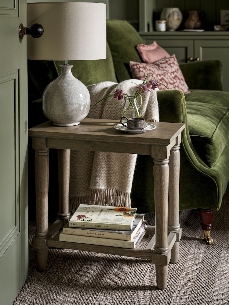 Cotswold Company Smoked Elkstone Oak Side Table - Image 1 of 6