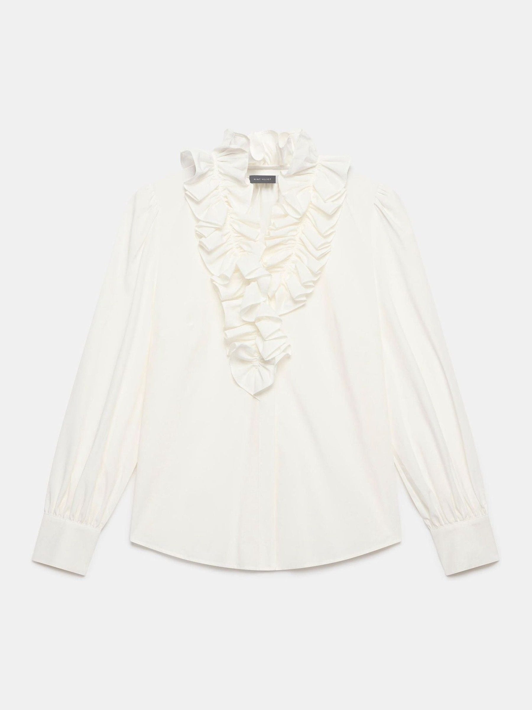 Buy Mint Velvet White Ruffle Collar Blouse from Next USA