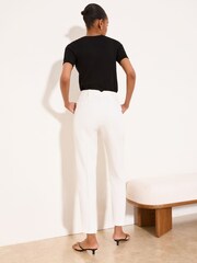 أبيض - بنطلون مخصص أضيق من أسفل من Lipsy - صورة 3 من 5