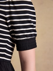 Joules Willow Black Jersey Woven Midi Dress - Image 5 of 8