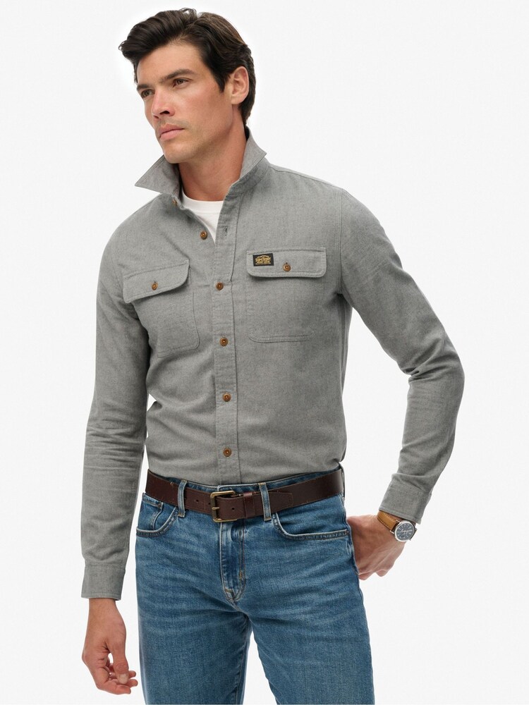 Superdry Grey Trailsman Relaxed Fit Overshirt - Image 1 of 3