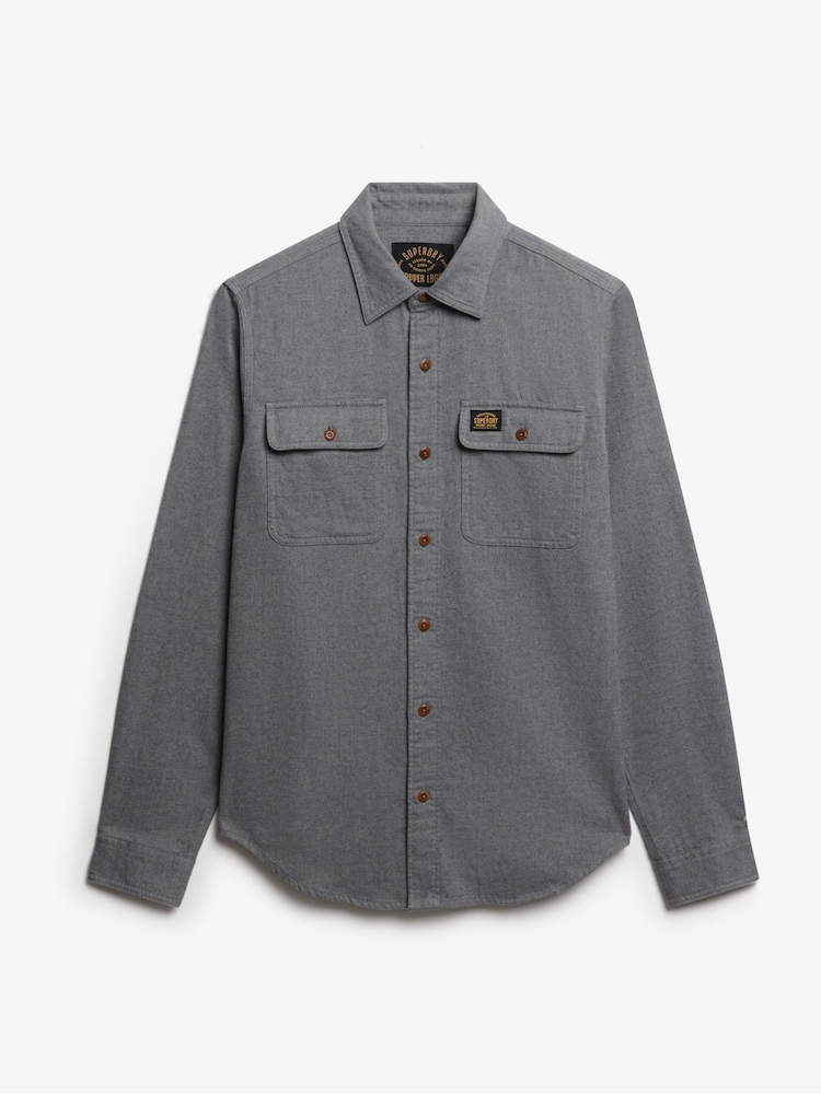 Superdry Grey Trailsman Relaxed Fit Overshirt - Image 2 of 3 Superdry Grey Trailsman Relaxed Fit Overshirt - Image 2 of 3
