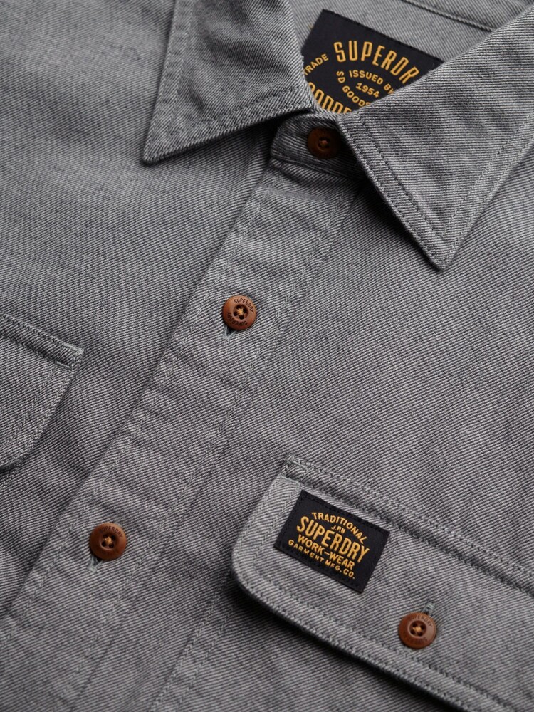 Superdry Grey Trailsman Relaxed Fit Overshirt - Image 3 of 3