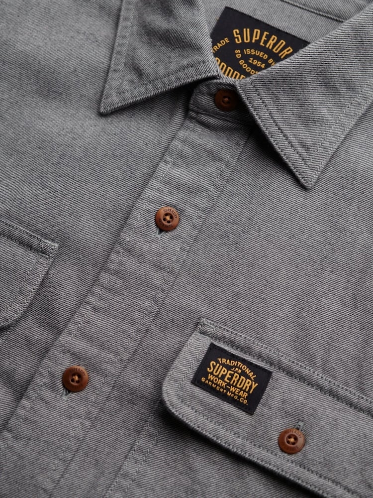 Superdry Grey Trailsman Relaxed Fit Overshirt - Image 3 of 3 Superdry Grey Trailsman Relaxed Fit Overshirt - Image 3 of 3