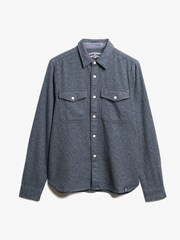 Superdry Blue Merchant Heavy Flannel Shirt - Image 2 of 3