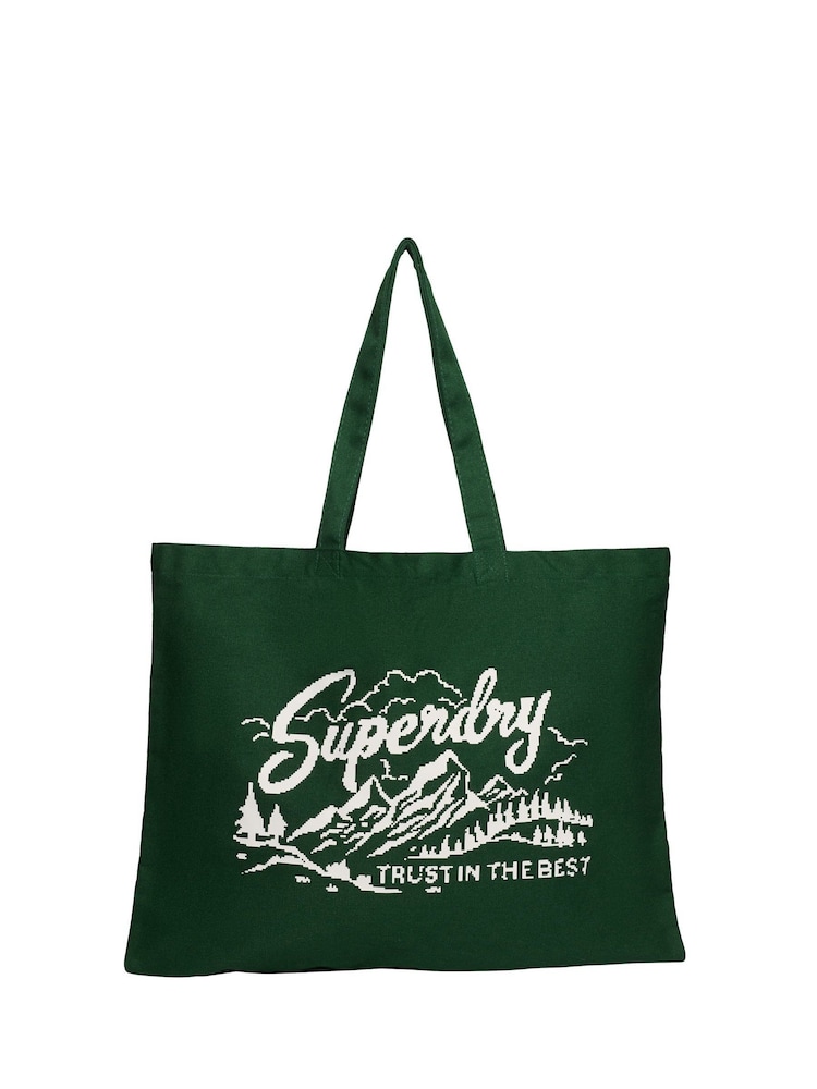 Superdry Green Tote - Image 1 of 3 Superdry Green Tote - Image 1 of 3