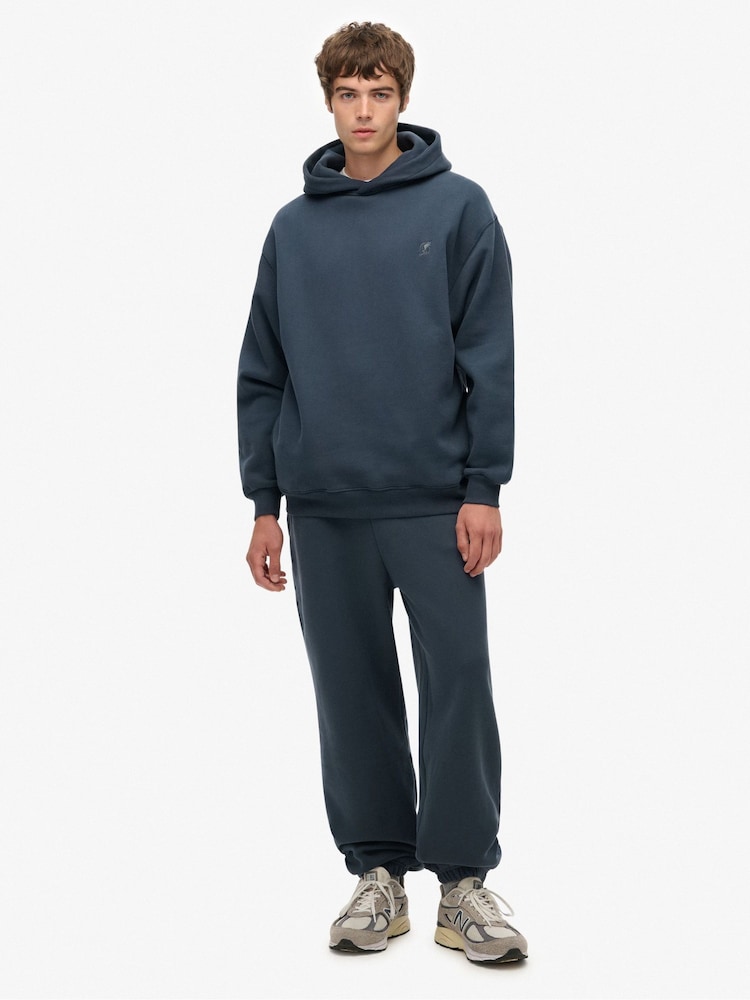 Superdry Blue Blank Oversized Joggers - Image 1 of 8