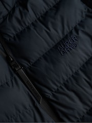 Superdry Blue Hooded Storm Knit Hybrid Jacket - Image 5 of 5