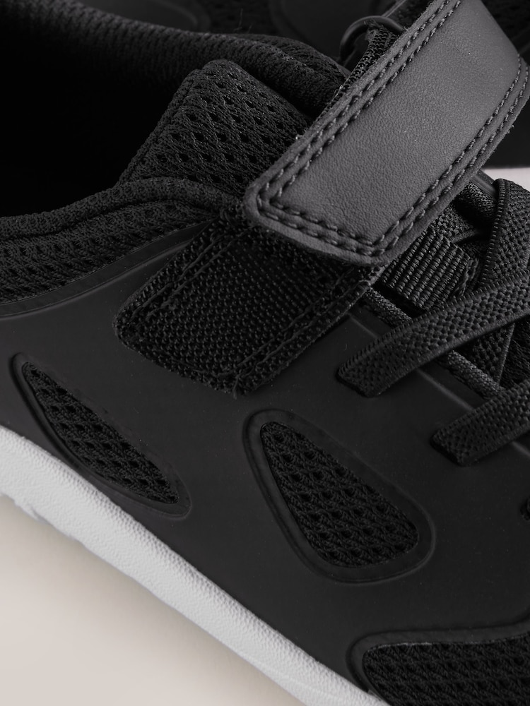 Black/White Barefoot Touch Fastening Elastic Lace Trainers - Image 5 of 5 Black/White Barefoot Touch Fastening Elastic Lace Trainers - Image 5 of 5
