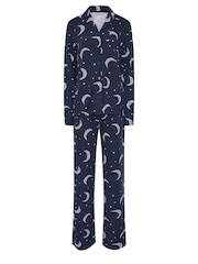 Long Tall Sally Blue Soft Touch Star Moons Pyjamas Set - Image 5 of 5