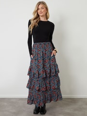 Another Sunday Ditsy Floral Tiered Maxi Skirt - صورة 1 من 4