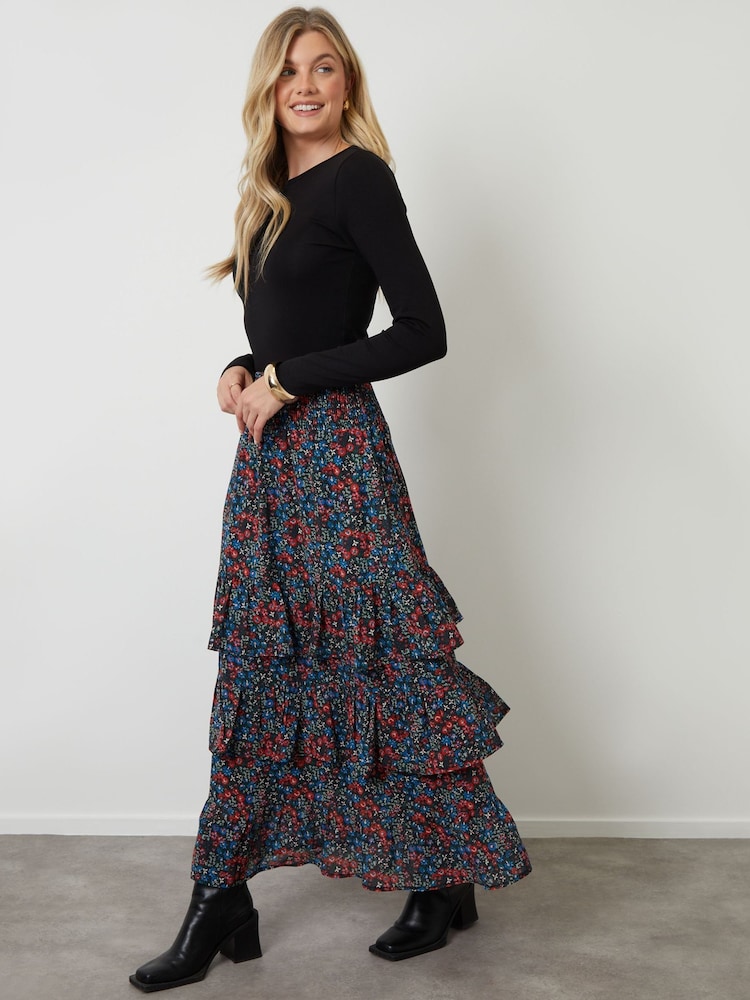 Another Sunday Ditsy Floral Tiered Maxi Skirt - صورة 4 من 4