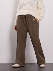 Yours Curve Brown Seam Front Straight Leg Trousers - Image 2 of 5