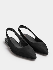 Long Tall Sally Black Slingback Point Pumps In Standard Fit - Image 2 of 5