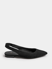 Long Tall Sally Black Slingback Point Pumps In Standard Fit - Image 3 of 5