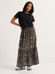 PixieGirl Petite Black Tortoise Shell Tiered Skirt - Image 1 of 5