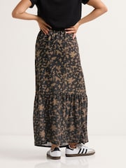 PixieGirl Petite Black Tortoise Shell Tiered Skirt - Image 3 of 5