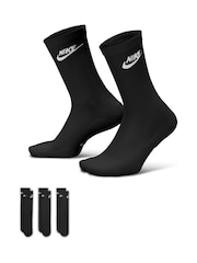 Nike Black Everyday Crew Socks 3 Pack - Image 1 of 4