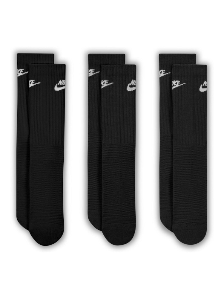 Nike Black Everyday Crew Socks 3 Pack - Image 2 of 4