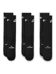 Nike Black Everyday Crew Socks 3 Pack - Image 3 of 4