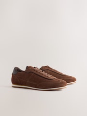 بني - Suede Court Trainers - Image 3 of 5