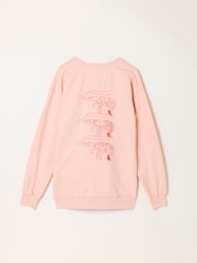 FatFace Georgia Coral Pink Sealife Graphic Crew Sweat - Image 7 of 7