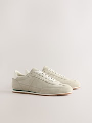 لون محايد - Suede Court Trainers - Image 1 of 5