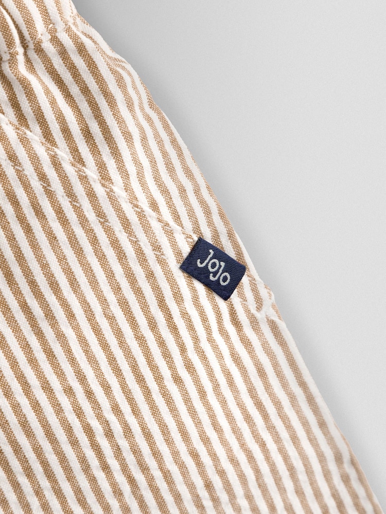 JoJo Maman Bébé Natural Seersucker Stripe Shorts - Image 4 of 4