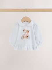 White/Blue Bear Baby T-Shirt And Leggings 2 Piece Set (0mths-2yrs) - Image 2 of 10