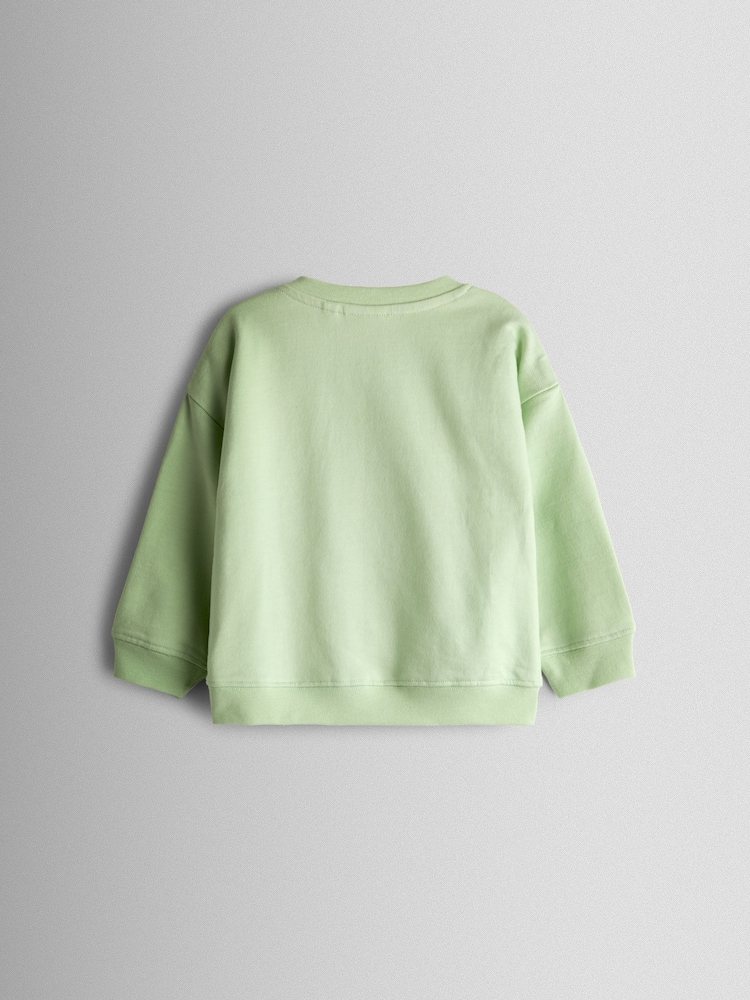 JoJo Maman Bébé Sage Green Surf Seeker Appliqué Sweatshirt - Image 2 of 3