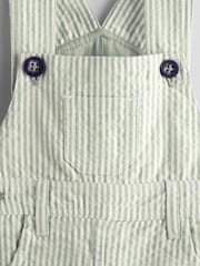 JoJo Maman Bébé Green Seersucker Stripe Dungarees - Image 3 of 3