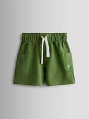 JoJo Maman Bébé Green 2-Pack Stripe & Plain Shorts - Image 4 of 7