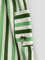 JoJo Maman Bébé Green 2-Pack Stripe & Plain Shorts - Image 6 of 7