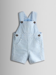 JoJo Maman Bébé Blue Seersucker Stripe Dungarees - Image 1 of 3