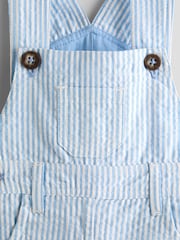 JoJo Maman Bébé Blue Seersucker Stripe Dungarees - Image 3 of 3