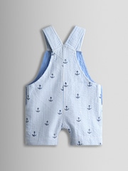 JoJo Maman Bébé Blue Anchor Embroidered Dungarees - Image 2 of 4
