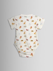 JoJo Maman Bébé Natural 2-Pack Short Sleeve Bodysuits - Image 3 of 7