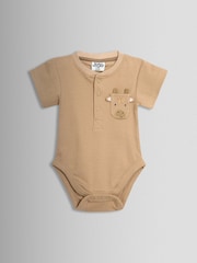 JoJo Maman Bébé Natural 2-Pack Short Sleeve Bodysuits - Image 4 of 7