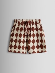 JoJo Maman Bébé Natural 2-Pack Checkerboard & Plain Shorts - Image 2 of 7