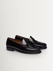 G.H.Bass Black Leather Weejun II Larson Moc Penny Shoes - Image 2 of 6