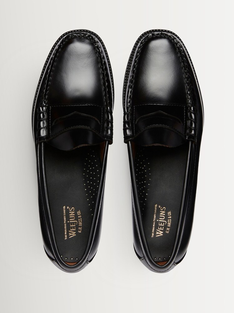 G.H.Bass Black Leather Weejun II Larson Moc Penny Shoes - Image 6 of 6