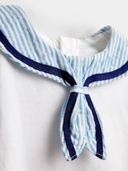 JoJo Maman Bébé White Sailor Collar Bodysuit - Image 4 of 4