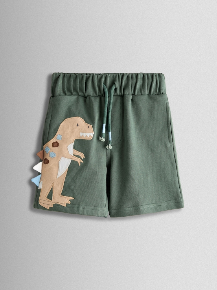 JoJo Maman Bébé Light Green 2-Pack Applique & Plain Shorts - Image 2 of 7