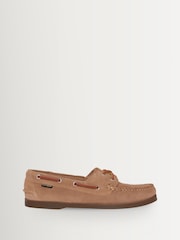 G.H.Bass Tan Textured Leather Jetty II Boater 2-Eye Shoes - Image 1 of 6