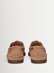 G.H.Bass Tan Textured Leather Jetty II Boater 2-Eye Shoes - Image 2 of 6