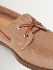 G.H.Bass Tan Textured Leather Jetty II Boater 2-Eye Shoes - Image 6 of 6