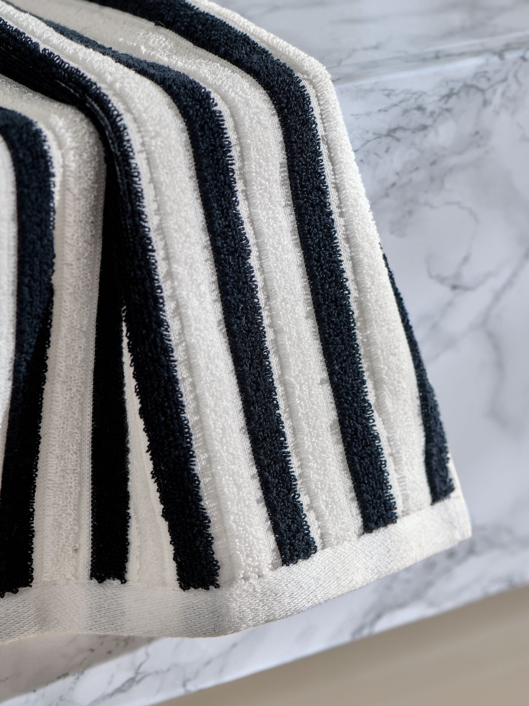 Buy Black/White Stripe Towel from Next USA